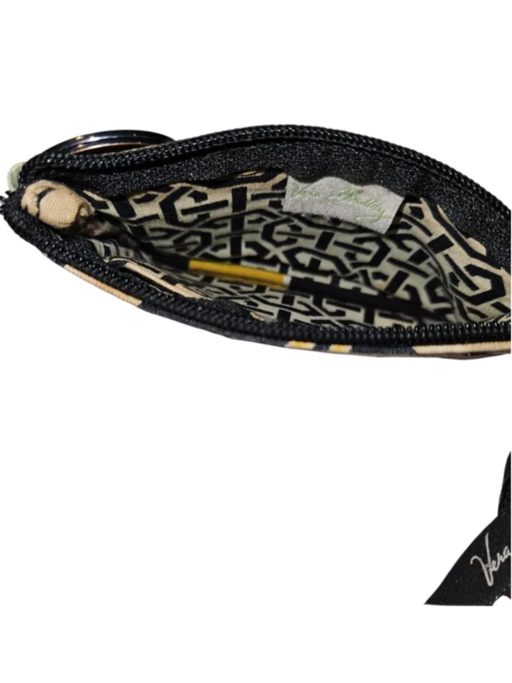 Women's Vera Bradley Key & Card Holder One Size Black Yellow Floral (Retired) - Picture 4 of 8